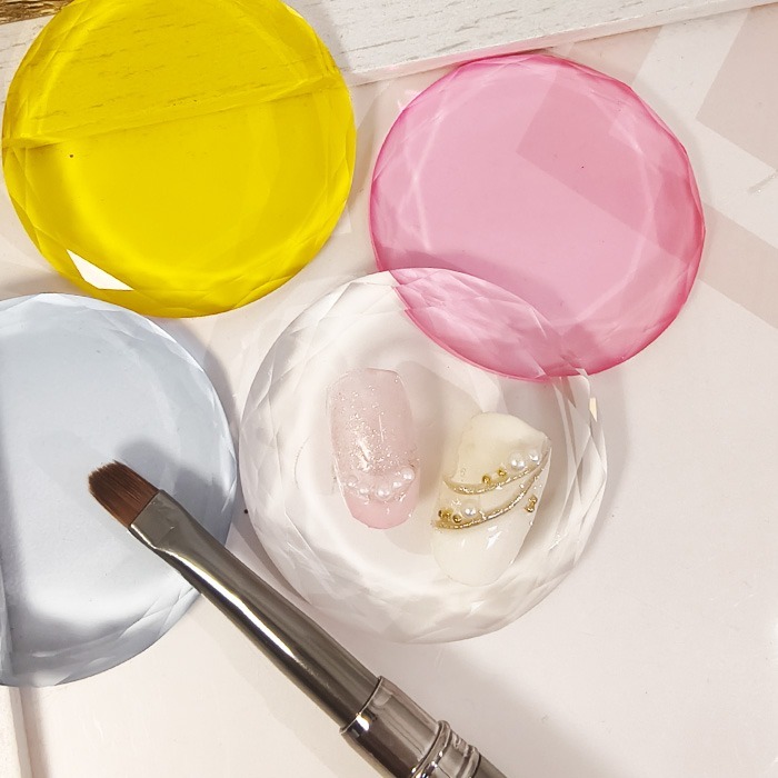 美甲水晶調色盤 展示板 玻璃調色板 嫁接睫毛膠水盤 鏡面玻璃展示板美甲材料NailsMall-細節圖3