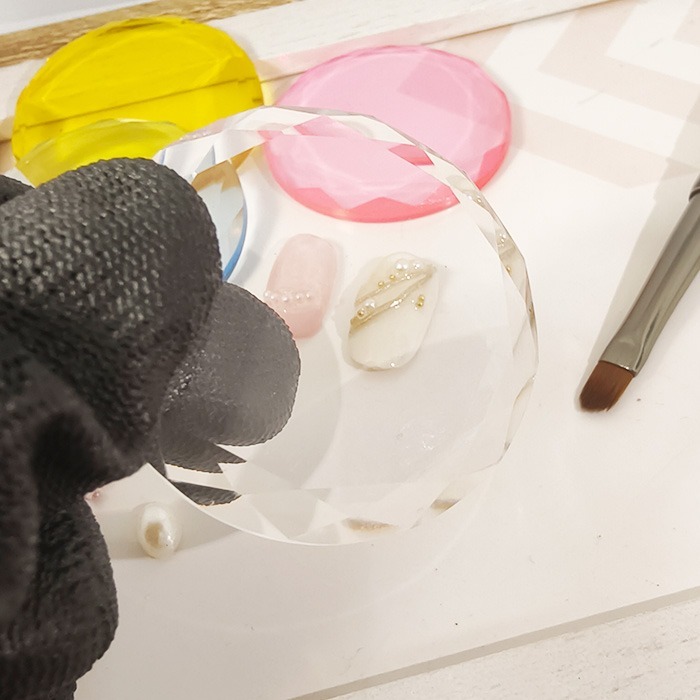 美甲水晶調色盤 展示板 玻璃調色板 嫁接睫毛膠水盤 鏡面玻璃展示板美甲材料NailsMall-細節圖4