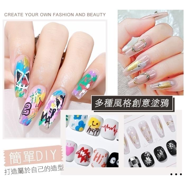 美甲 彩繪塗鴉筆 美甲鏡面金屬筆塗鴉筆 日式彩繪美甲筆 免照燈快乾筆美甲筆 彩繪必備美甲工具NailsMall-細節圖8