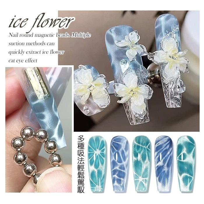 多功能方形貓眼磁鐵 圓形珠水波貓眼 棋盤格 水波紋 玻璃珠 十字任意搭配多種造型貓眼膠磁鐵美甲工具NailsMall-細節圖7