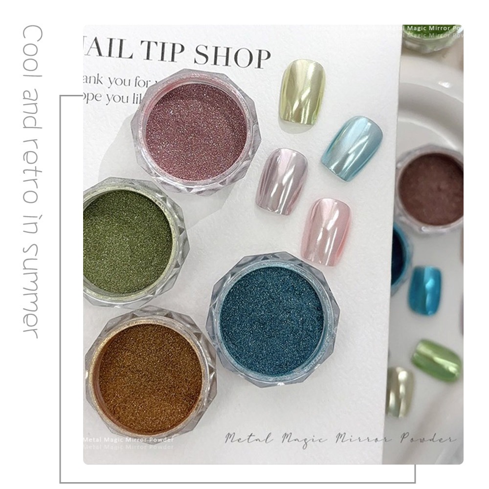 薄荷曼波系列魔鏡粉 低飽和金屬魔鏡粉 電鍍粉 鏡面粉 極光粉 NailsMall-細節圖4
