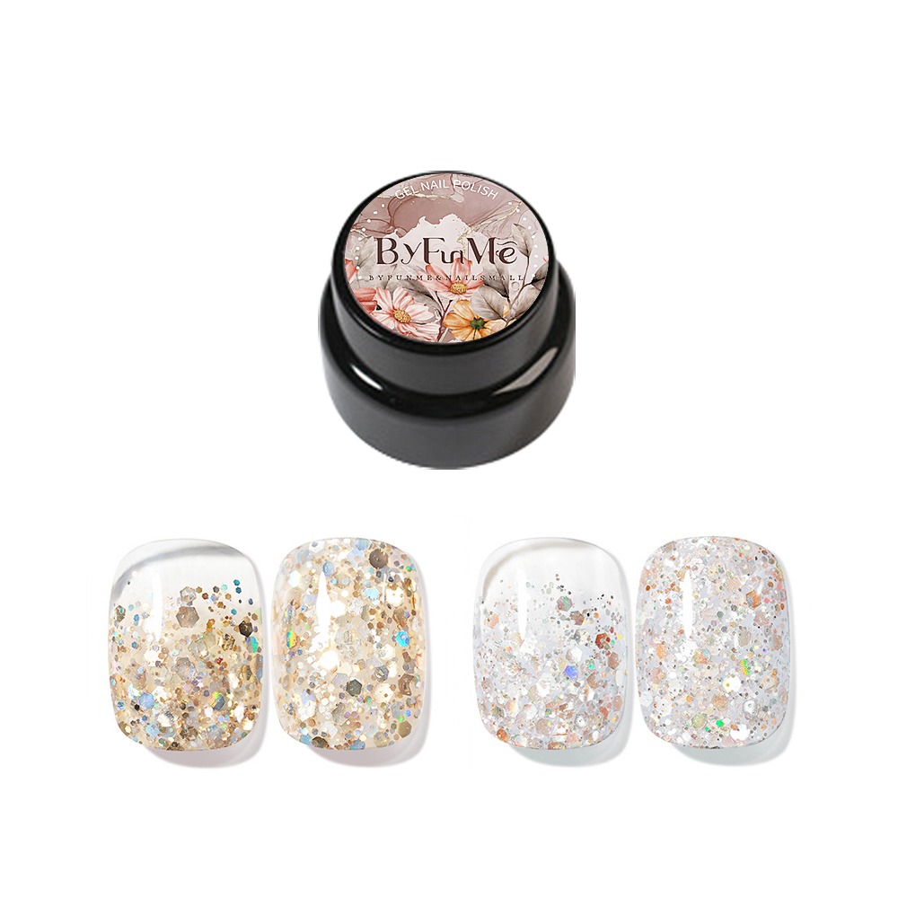 BF日式罐裝膠 歐箔亮片膠 璀璨膠 韓國大亮片膠 夏日亮片膠美甲凝膠美甲材料NailsMall-細節圖2