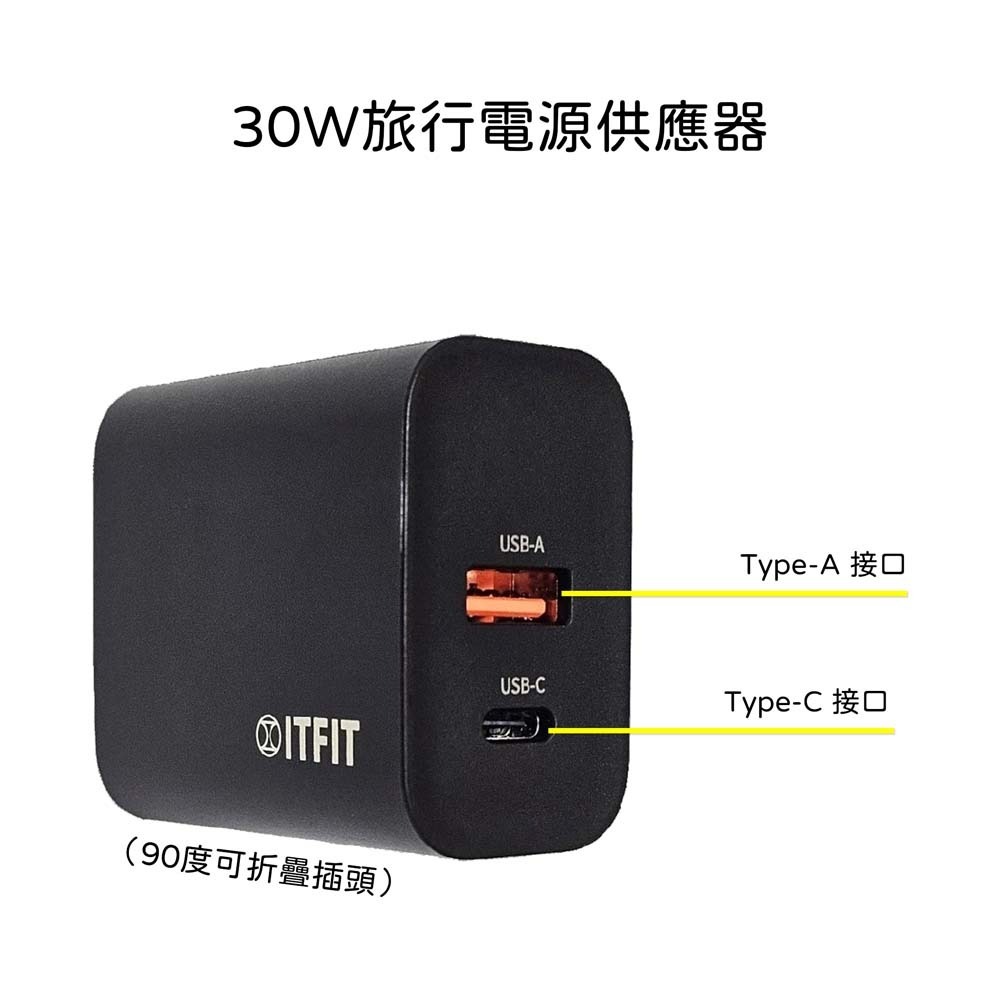 山水之寶｜SAMSUNG三星 ITFIT 30w PD+QC快速充電器快充充電頭 TYPEC充電線 適用iPhone安卓-細節圖3