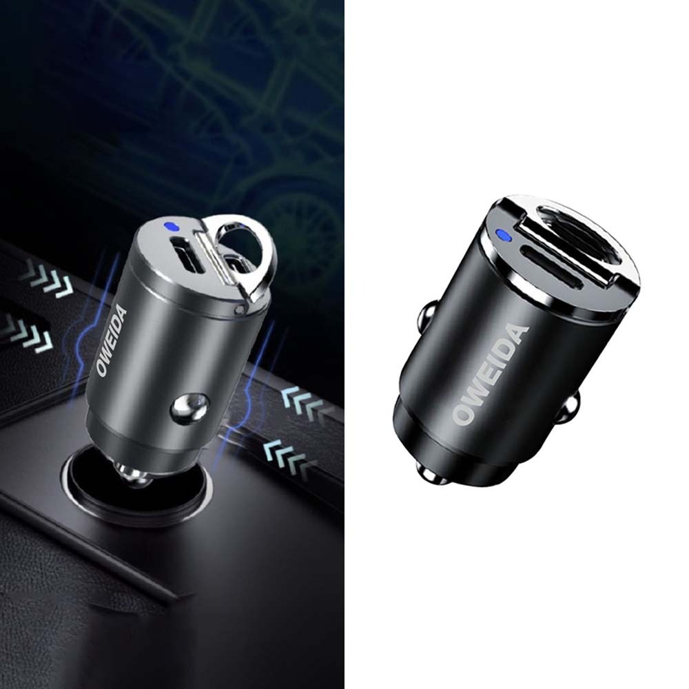 山水之寶｜OWEIDA 45w 車用充電器 雙孔PD快速充電車充頭 雙孔TYPEC快充 電源供應器 贈C to C充電線-細節圖9