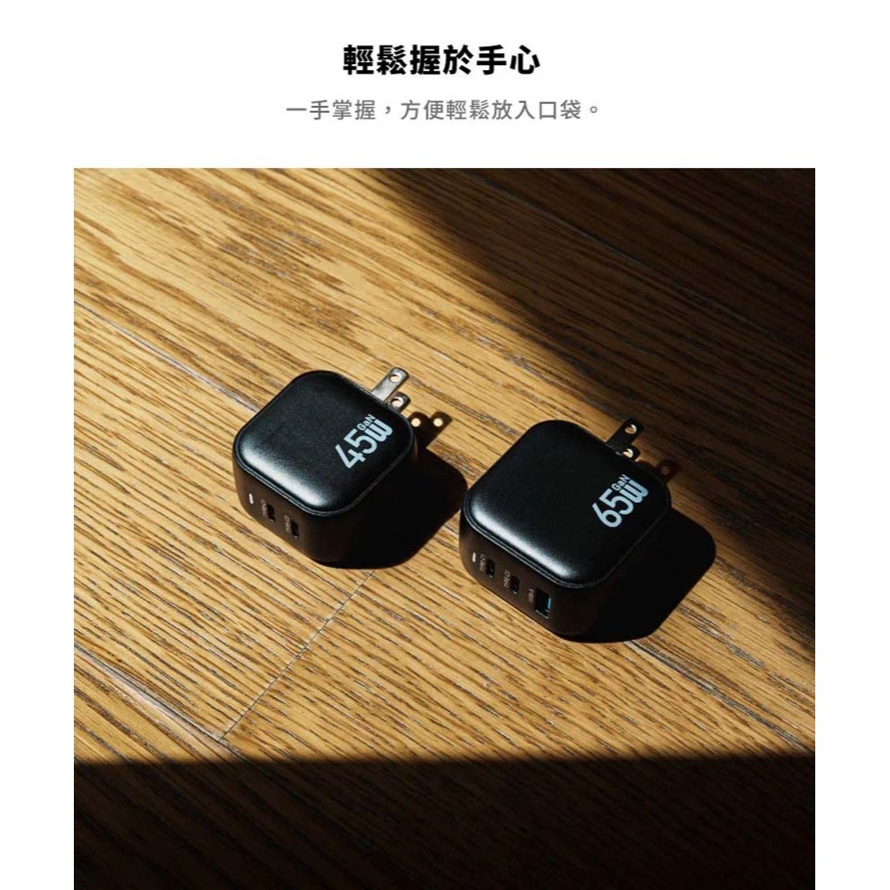 山水之寶｜SOLiDE Block 45W GaN氮化鎵 2C雙孔快速充電頭 雙孔PD快充充電頭 適用iPhone＆安卓-細節圖6