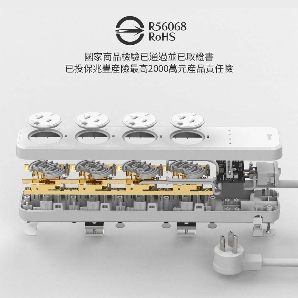 山水之寶｜Elevon準好拔嗶嗶延長線３ｍ－兒童安全防護插座蓋/即時顯示用電量/超載嗶嗶警示/過熱自動斷電/電流偵測-細節圖7