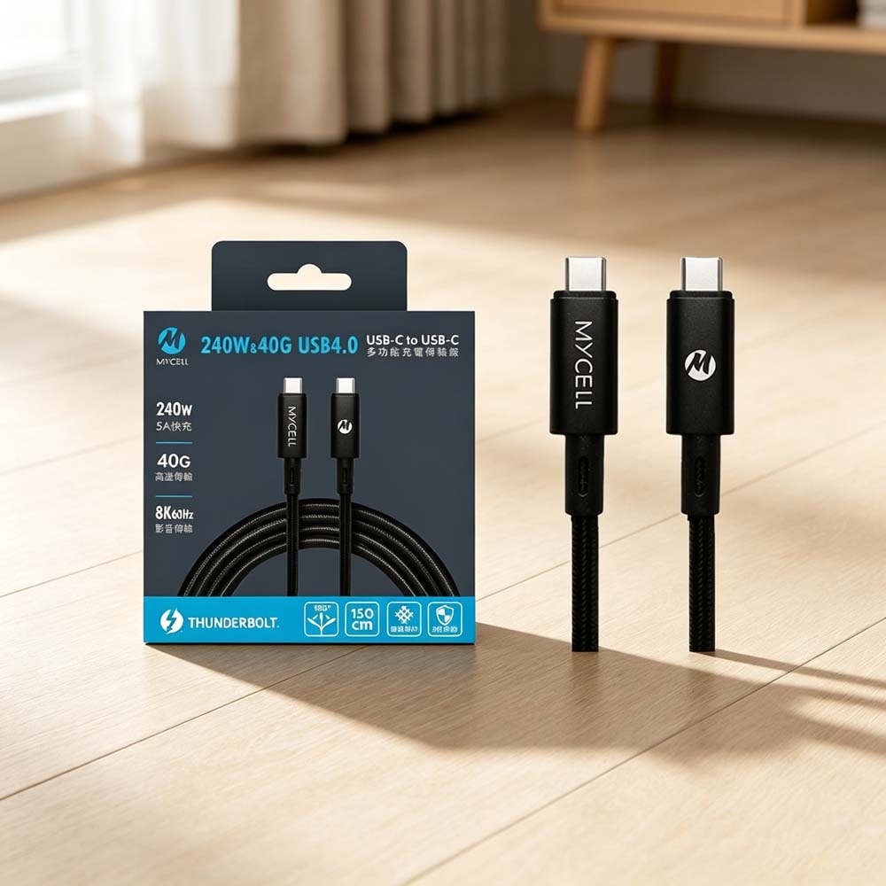 山水之寶｜MYCELL 240W USB4.0 USB-C 超高速充電多功能傳輸線影音輸出/PD快充 TYPE-C-細節圖10