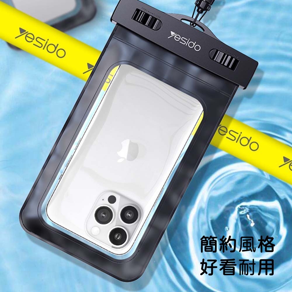 山水之寶｜YESIDO 可觸控防水袋手機袋/水上樂園玩水必備/游泳潛水/海邊衝浪/露營/防雨水－觸控靈敏/可拍攝/附掛繩-細節圖8