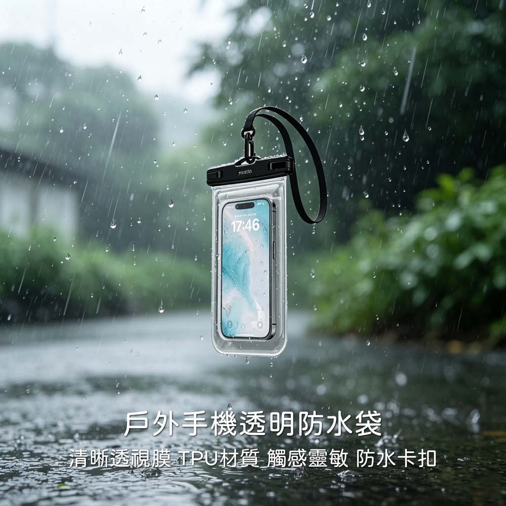 山水之寶｜YESIDO 可觸控透明手機防水袋/水上玩水必備/游泳潛水/海邊衝浪/露營/防雨水－觸控靈敏/可拍攝/附掛繩-細節圖2