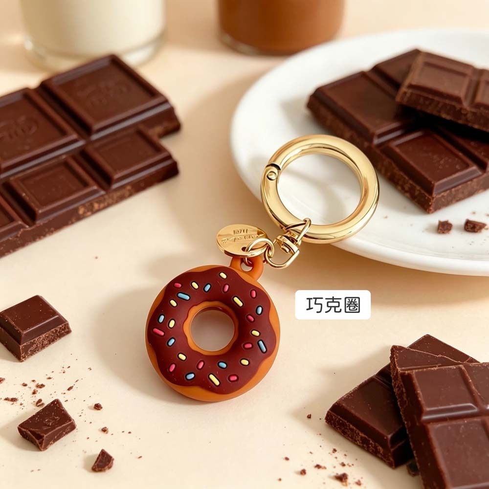 山水之寶｜AirTag 定位追蹤器＆防丟器／矽膠保護套／甜甜圈造型／附鑰匙圈＆圓形扣環／可扣寵物項圈／行李箱／筆電／書包-規格圖11