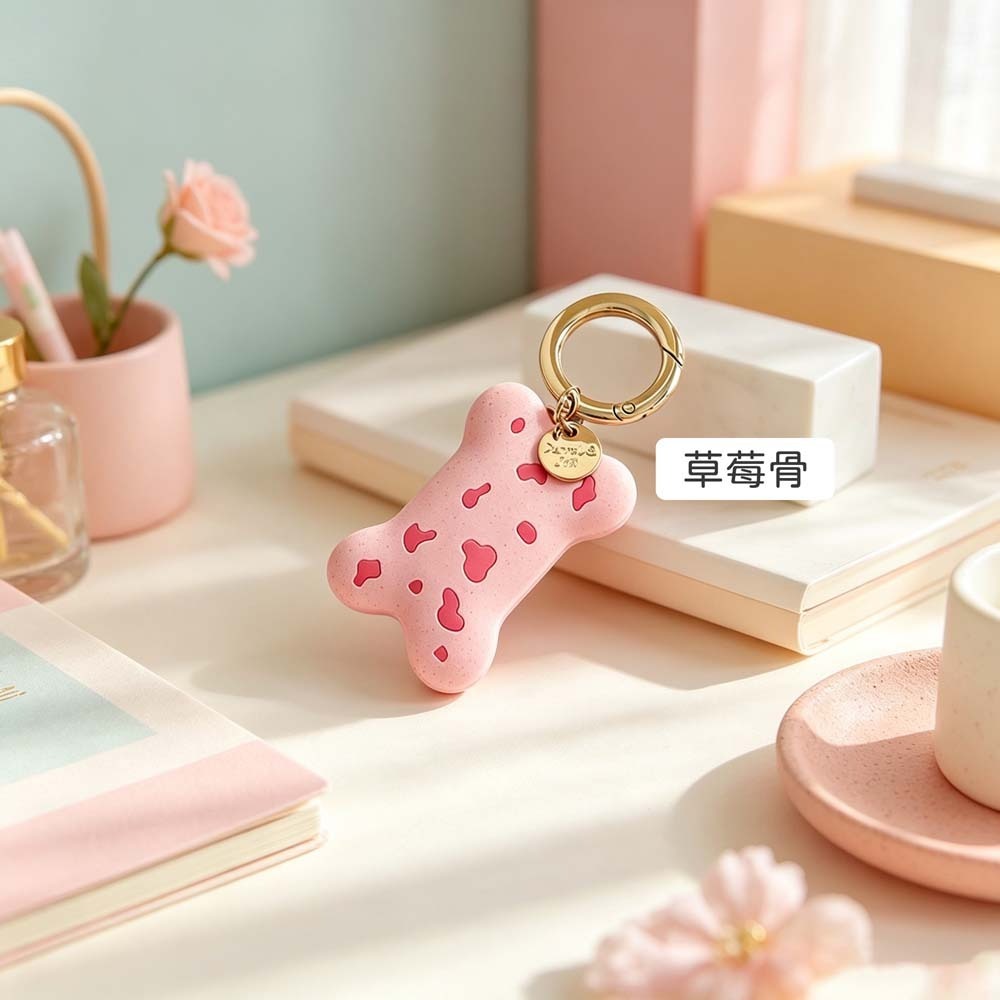 山水之寶｜AirTag 定位追蹤器＆防丟器／矽膠保護套／骨頭造型／附鑰匙圈＆圓形扣環／可扣寵物項圈／行李箱／筆電／書包-規格圖7