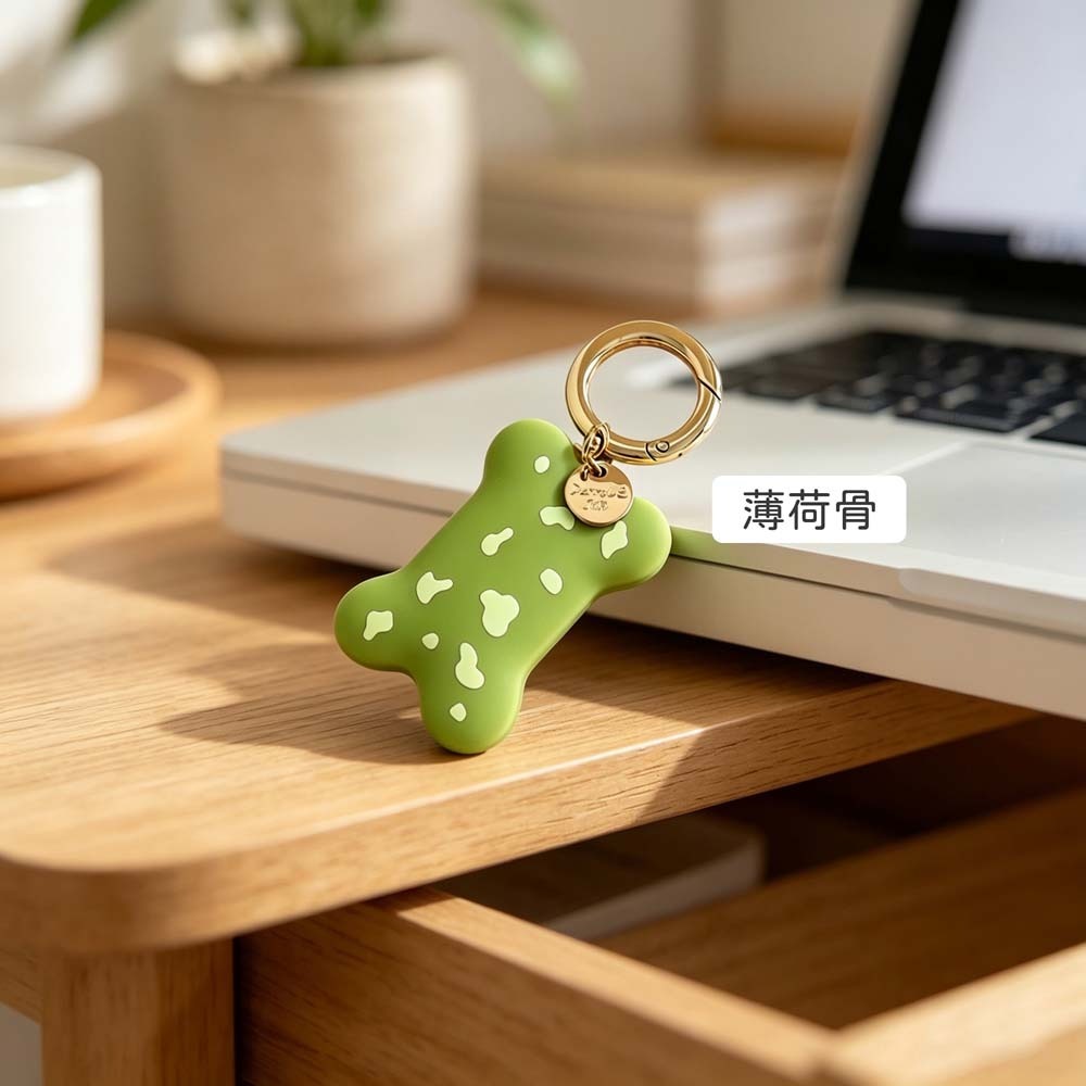 山水之寶｜AirTag 定位追蹤器＆防丟器／矽膠保護套／骨頭造型／附鑰匙圈＆圓形扣環／可扣寵物項圈／行李箱／筆電／書包-規格圖7