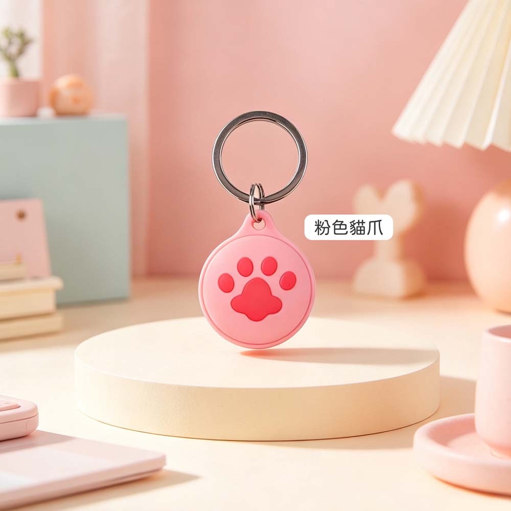 山水之寶｜AirTag 定位追蹤器＆防丟器／可愛造型矽膠保護套／附鑰匙圈＆圓形扣環／可扣寵物項圈／行李箱／筆電／書包背包-細節圖3