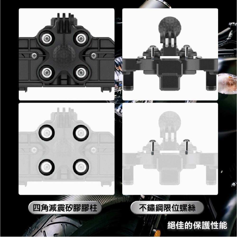 山水之寶｜MWUPP五匹 後照鏡座機車手機支架 OsoPro螃蟹減震 紀念版 彈簧夾 後視鏡座球頭款 防盜減震 手機車架-細節圖2