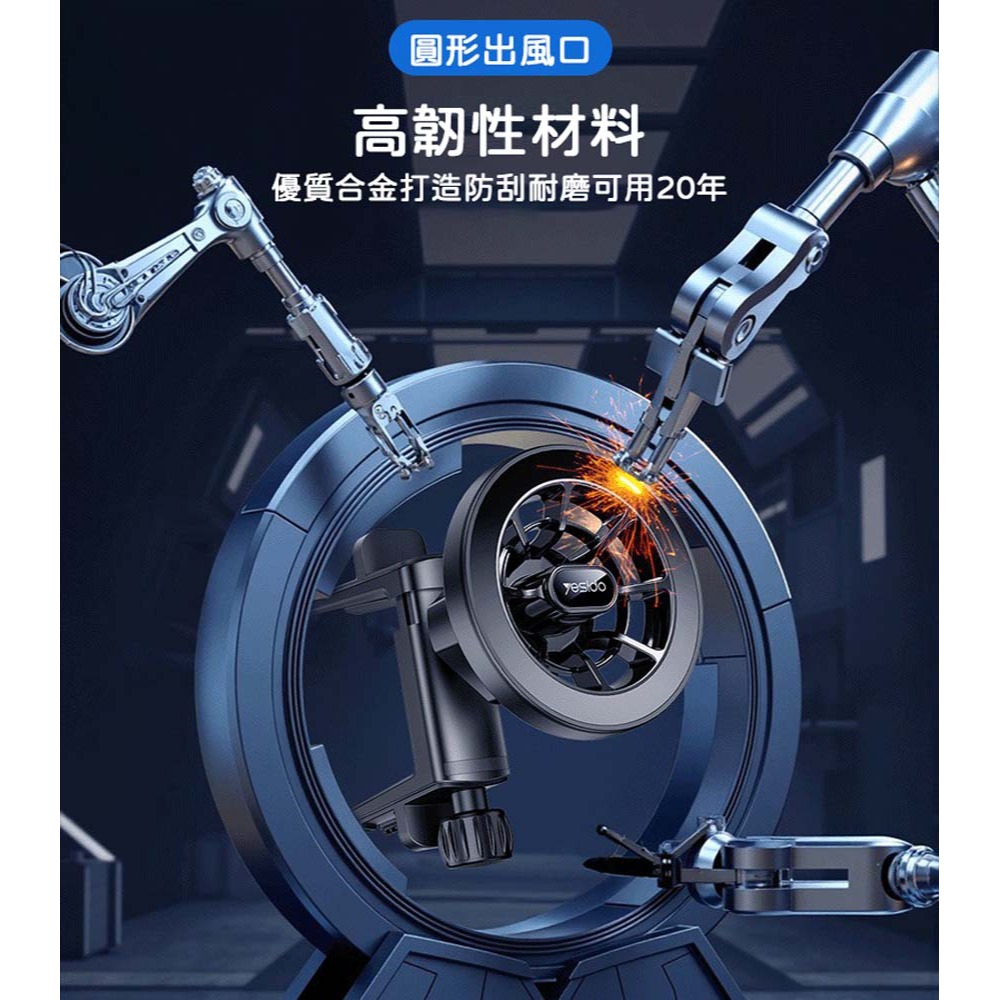 山水之寶｜YESIDO 汽車用圓形出風口 MagSafe磁吸式手機支架&汽車支架&車架 支援磁吸 無通電功能 C221-細節圖4