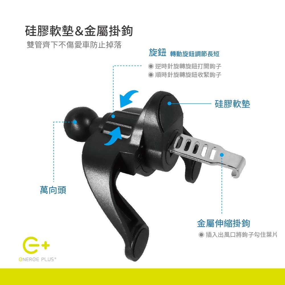 山水之寶｜Ｅ＋ 通用替換式汽車用出風口鐵鉤款底座 手機支架底座&汽車支架底座&車架底座-細節圖5