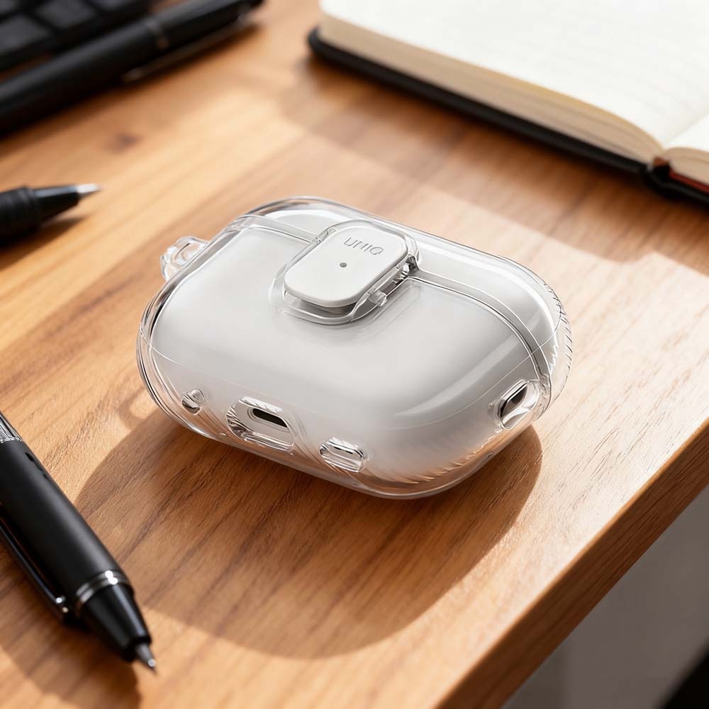 山水之寶｜AirPods Pro 3 UNIQ Glase Pro 輕薄透明 耳機保護殼耳機殼 附登山扣環 支援無線充電-細節圖9