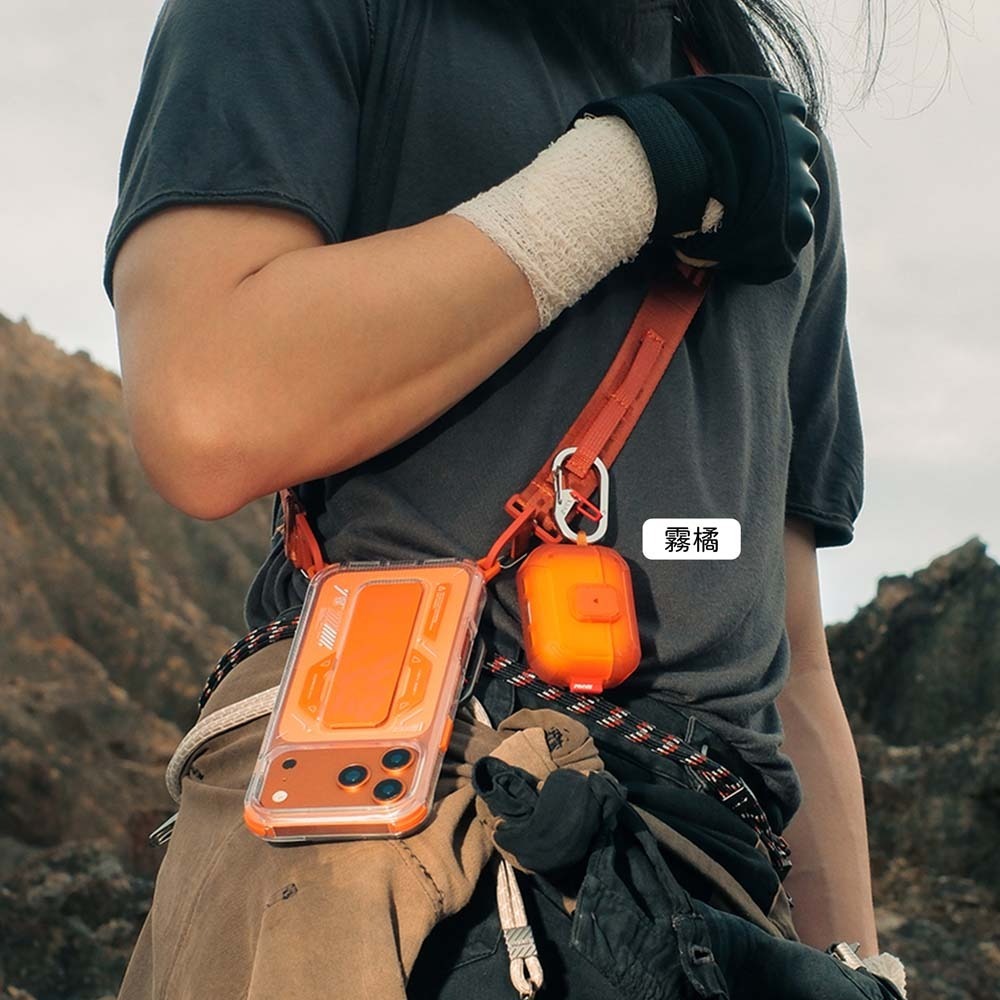 山水之寶｜AirPods Pro 3 SKINARMA日本東京 MECHA LE未來元素耳機保護殼 附登山扣環 耳機殼-細節圖4