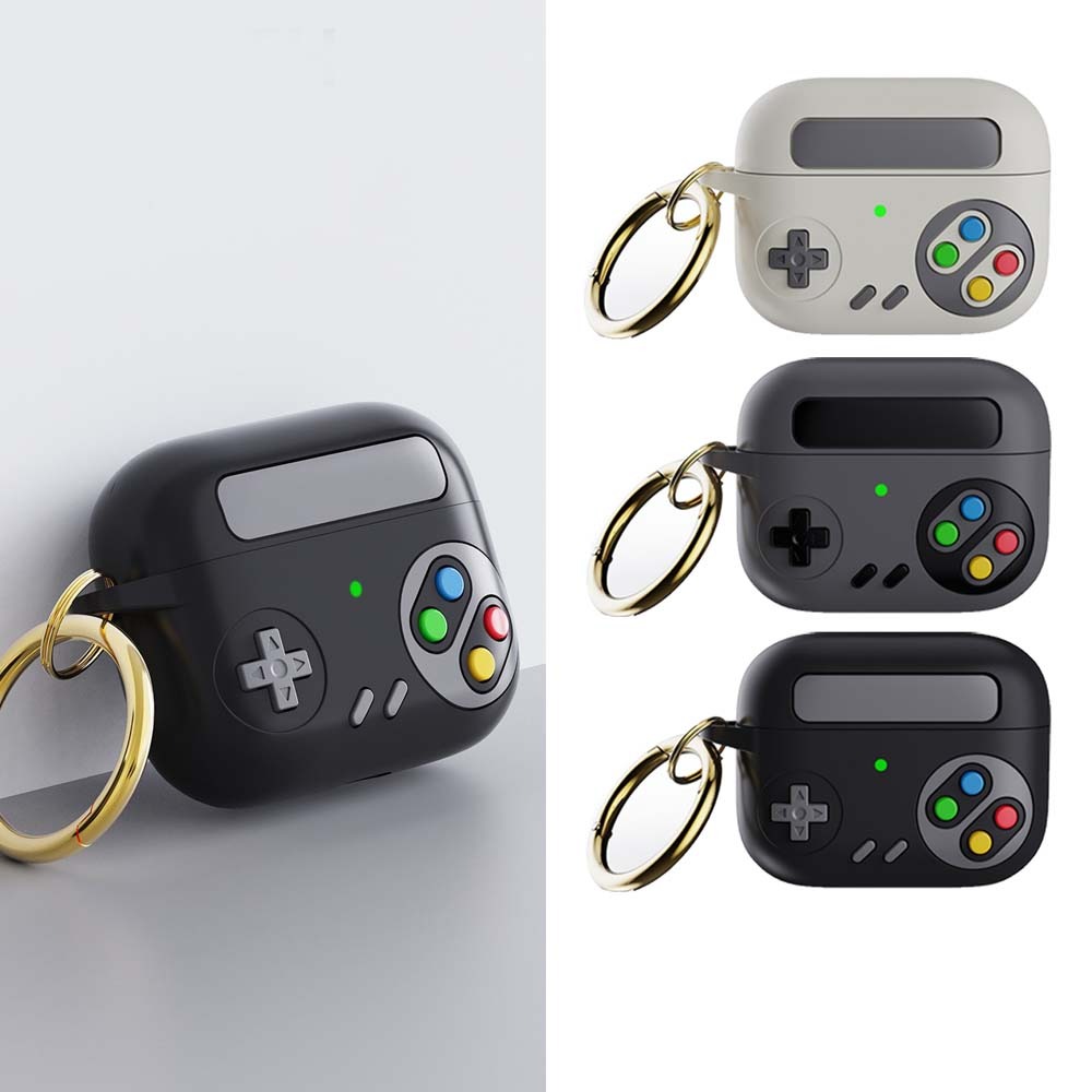 山水之寶｜適用於 AirPods Pro 3 復古遊戲機造型 親膚矽膠耳機保護殼耳機殼 附扣環 支援無線充電 上下蓋分開-細節圖2