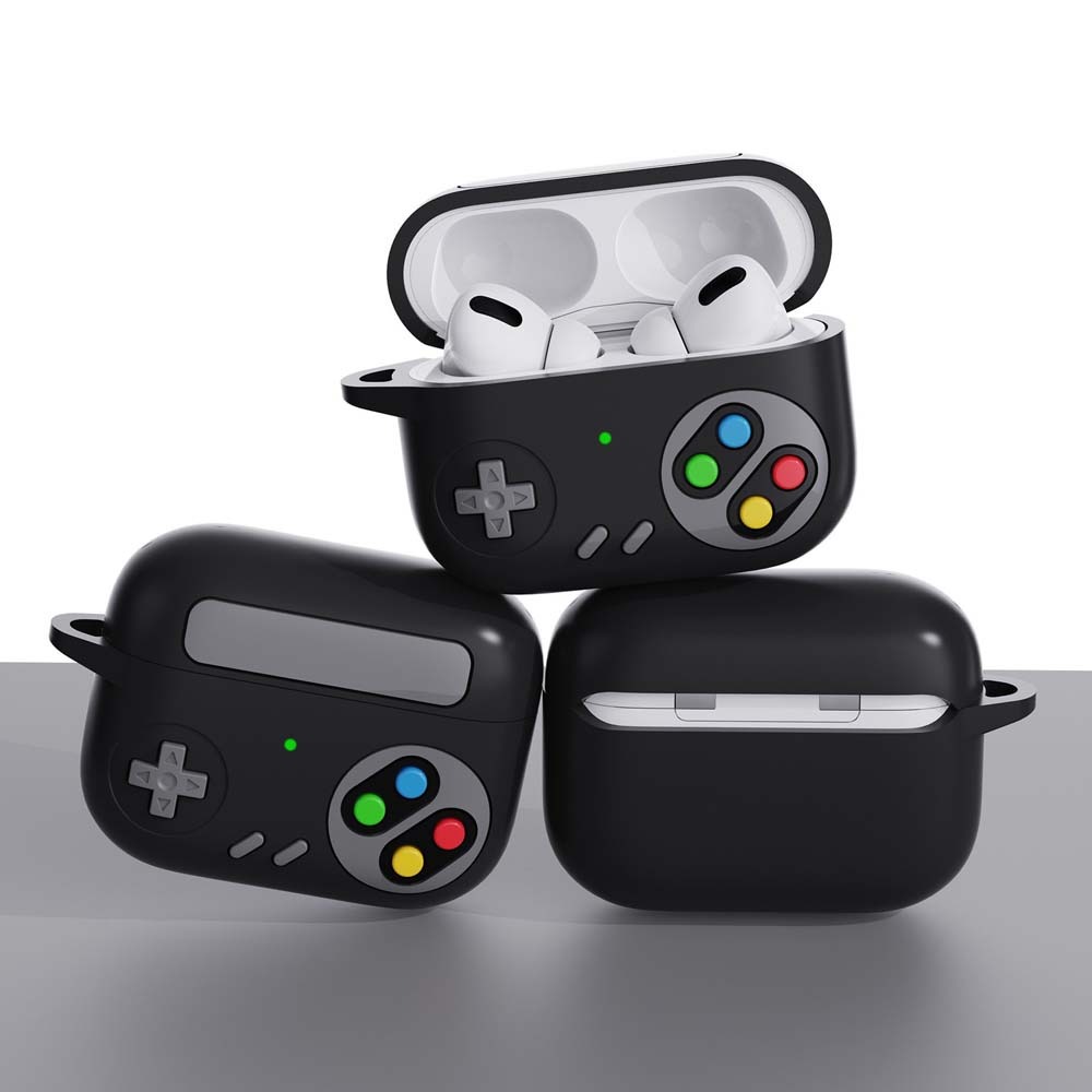 山水之寶｜適用於 AirPods Pro 3 復古遊戲機造型 親膚矽膠耳機保護殼耳機殼 附扣環 支援無線充電 上下蓋分開-細節圖5