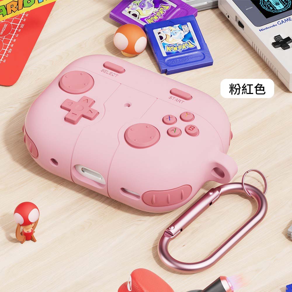 山水之寶｜適用 AirPods Pro 3 遊戲機手柄造型 親膚矽膠耳機保護殼 耳機殼 附扣環 支援無線充電 上下蓋分開-規格圖6