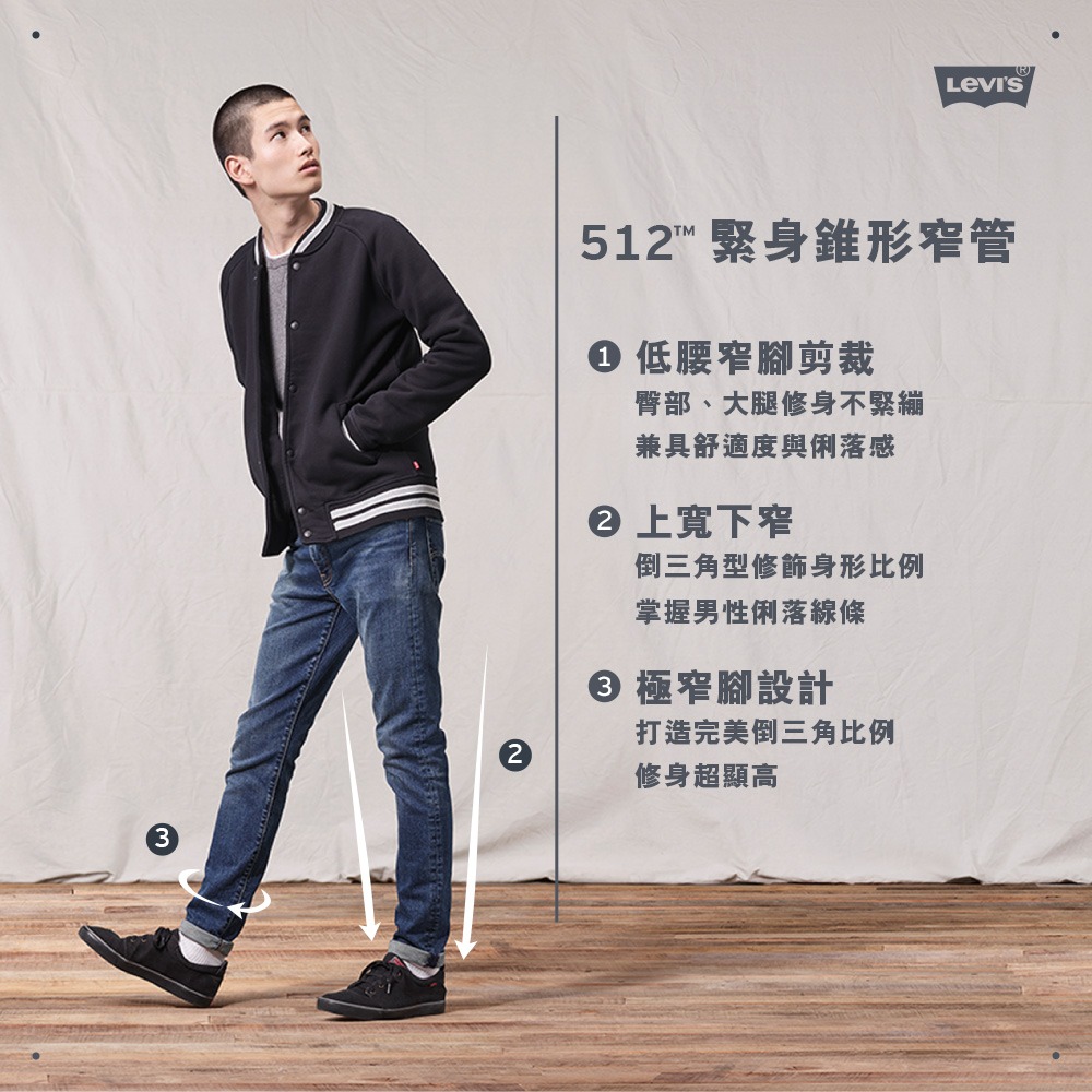 現貨賠售【合身錐型38腰】美國LEVI S 512 Slim Taper 深藍水洗淺刷錐型 低腰窄管小直筒牛仔褲511-細節圖7