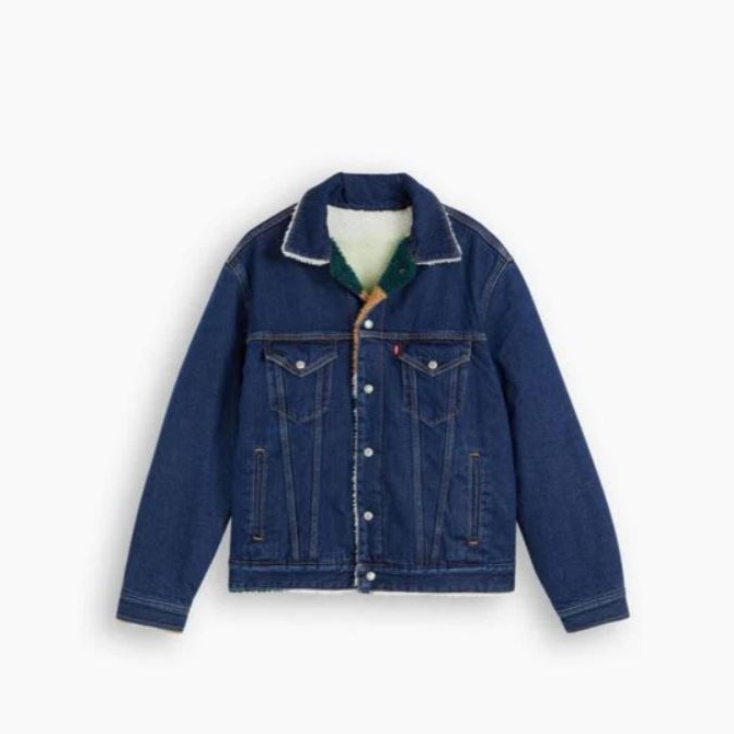 【高價版雙面可穿毛領】美國LEVIS VINTAGE SHERPA TRUCKER JACKET 深藍牛仔夾克S=M現貨-細節圖4