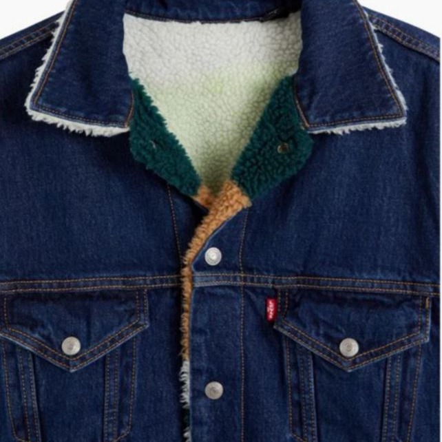 【高價版雙面可穿毛領】美國LEVIS VINTAGE SHERPA TRUCKER JACKET 深藍牛仔夾克S=M現貨-細節圖6