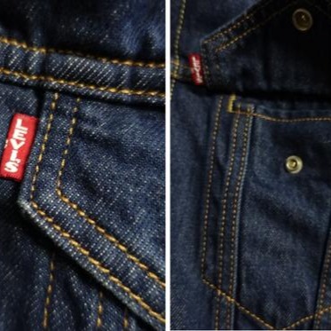 【高價版雙面可穿毛領】美國LEVIS VINTAGE SHERPA TRUCKER JACKET 深藍牛仔夾克S=M現貨-細節圖8