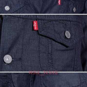 【合身版現貨L號優惠】美國 日本LEVIS TRUCKER JACKET 輕磅黑藍牛仔夾克質感原色牛仔外套-細節圖3