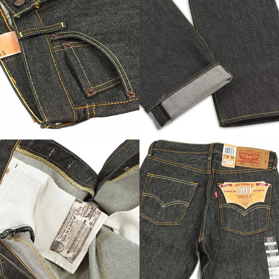 現貨【養褲必備原色W30L32】美國LEVIS STF 501 XX上漿 亮黑 重磅硬挺 經典直筒牛仔褲-細節圖7