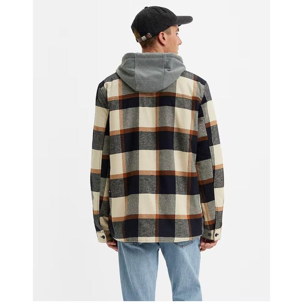 【羊絨裡連帽外套S-XXL號】美國Levis SHERPA LINED HOODIE JACKET 連帽格紋外套 工裝-細節圖2