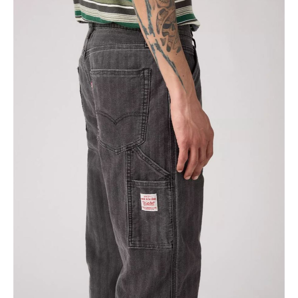 現貨【寬版工作褲34腰】美國LEVI S 568 LOOSE CARPENTER 黑灰 多口袋工匠褲 重磅直筒褲 牛仔褲-細節圖5
