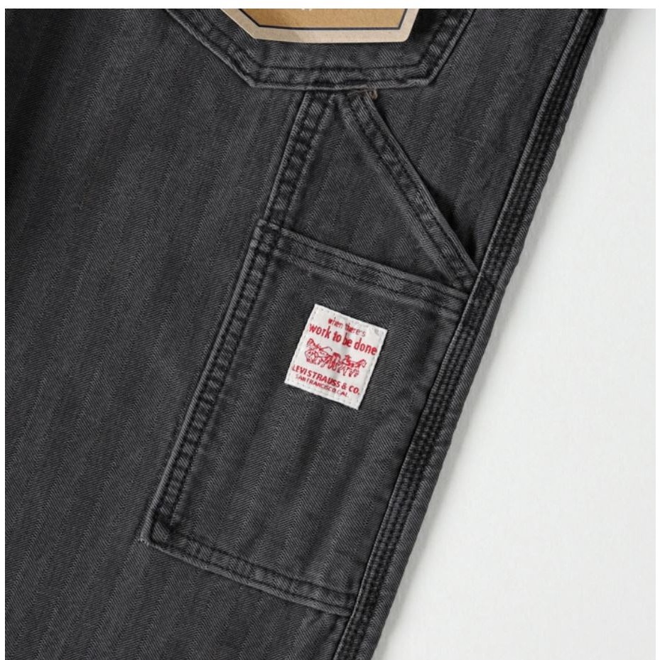 現貨【寬版工作褲34腰】美國LEVI S 568 LOOSE CARPENTER 黑灰 多口袋工匠褲 重磅直筒褲 牛仔褲-細節圖8