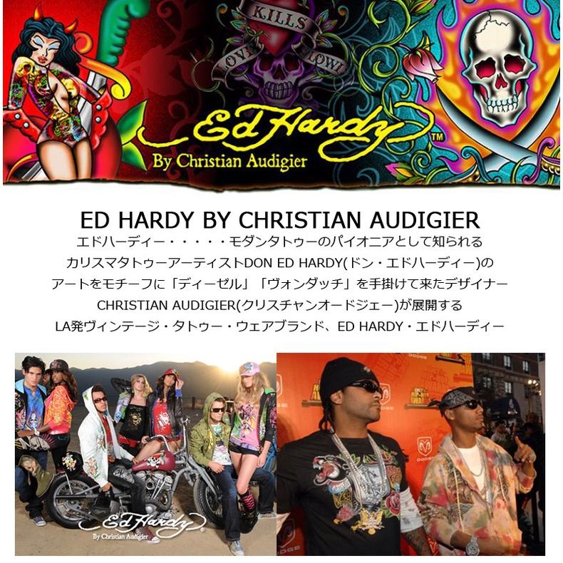 賠售S=M號現貨【美國ED HARDY】頂級CA設計師 棕色格紋 飛翼 精細刺繡 重機臂章 寶石釦 長袖襯衫-細節圖6