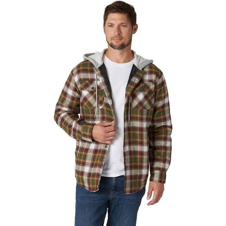 【連帽襯衫S-XXL】美國藍哥 Wrangler HOODED FLANNEL SHIRT 重磅鋪棉裡法蘭絨連帽外套百搭-細節圖7