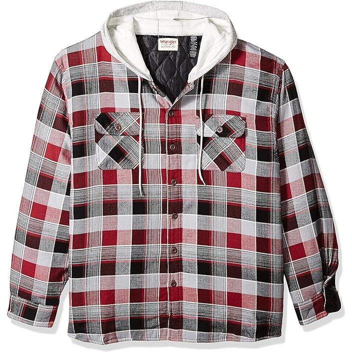 【連帽襯衫S-XXL】美國藍哥 Wrangler HOODED FLANNEL SHIRT 重磅鋪棉裡法蘭絨連帽外套百搭-細節圖9