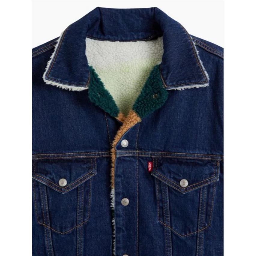 S號現貨【高價版雙面可穿毛領】美國LEVIS VINTAGE SHERPA TRUCKER JACKET 深藍牛仔夾克-細節圖9