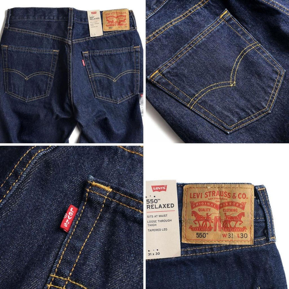 【寬鬆直筒29-44腰】美國 日本LEVI S 550 Relaxed 深藍原色 養褲 直筒牛仔褲舒適垮褲 單寧褲505-細節圖8