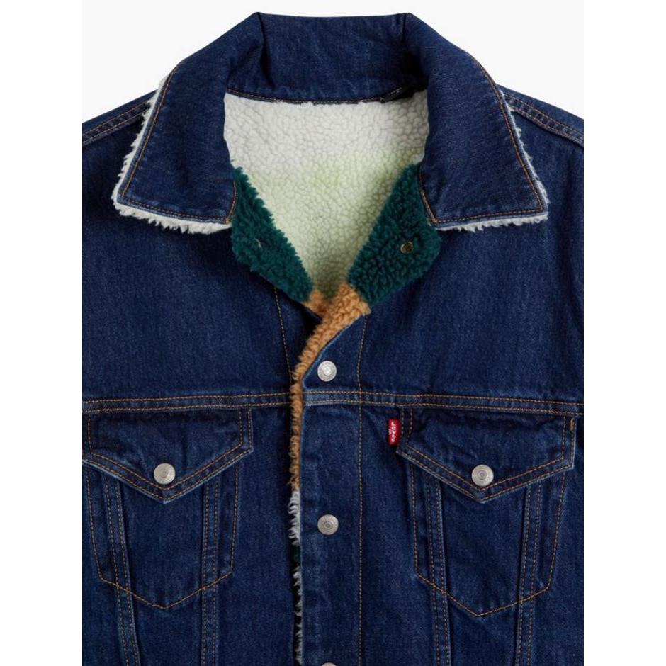 【高價版雙面可穿毛領】美國LEVIS VINTAGE SHERPA TRUCKER JACKET 深藍牛仔夾克S=M現貨-細節圖6