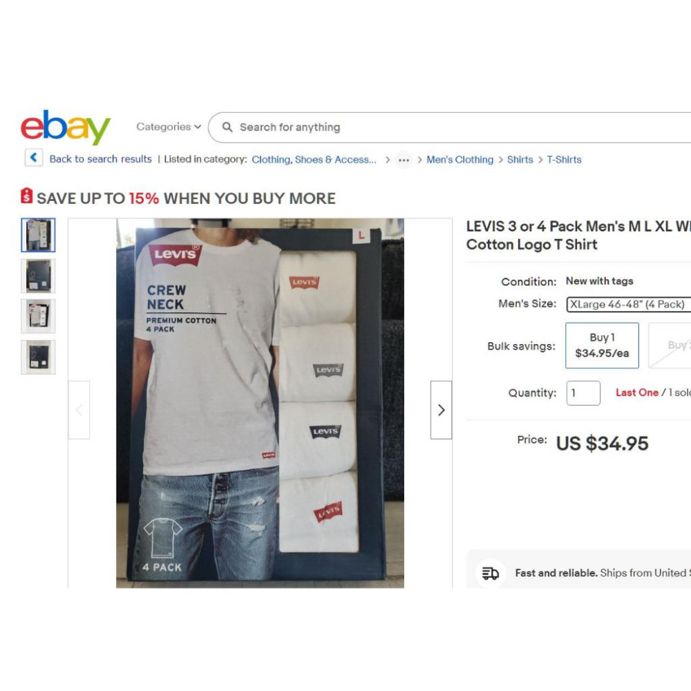【盒裝四件禮盒組S-2XL大碼短T】美國LEVIS  黑白灰三色 素T/男短袖T桖 男性內衣/純棉/下擺紅旗Logo百搭-細節圖7