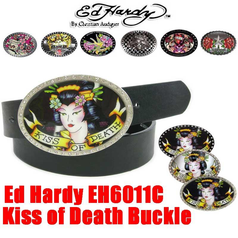 賠售【美國Levis專賣】優惠ED HARDY 巨鑽 火焰 骷髏 刺青  銀色金屬圓盾 超閃水鑽皮帶頭 可搭配釦式皮帶-細節圖5