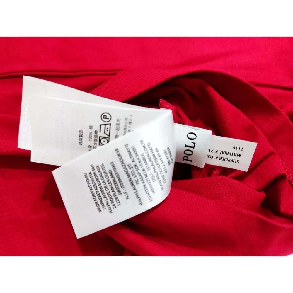 【POLO Ralph Lauren】正品成人版 刺繡 深藍 小馬標 男士 圓領 紅色 舒適 短袖 棉T 潮T恤M號賠售-細節圖4