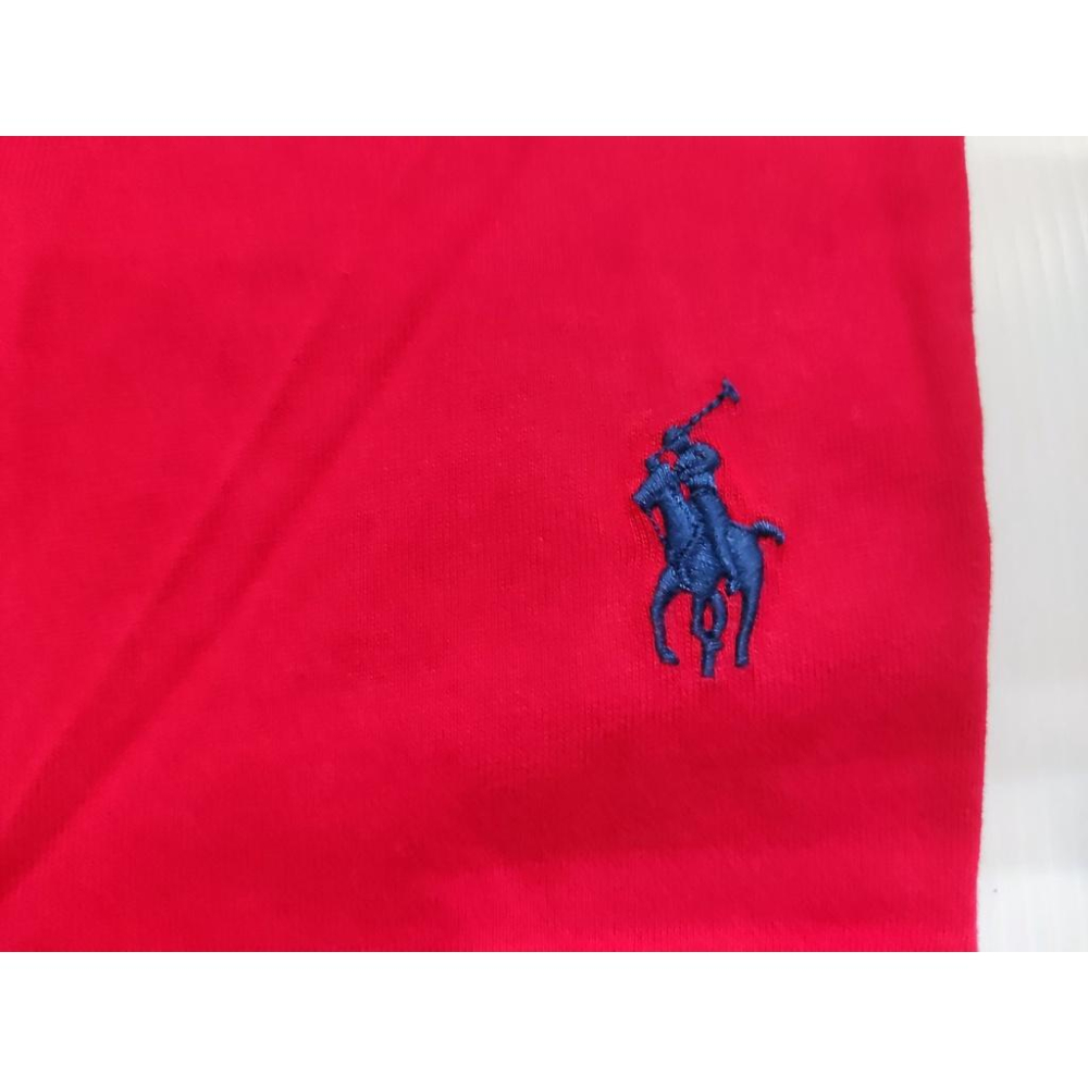 【POLO Ralph Lauren】正品成人版 刺繡 深藍 小馬標 男士 圓領 紅色 舒適 短袖 棉T 潮T恤M號賠售-細節圖5