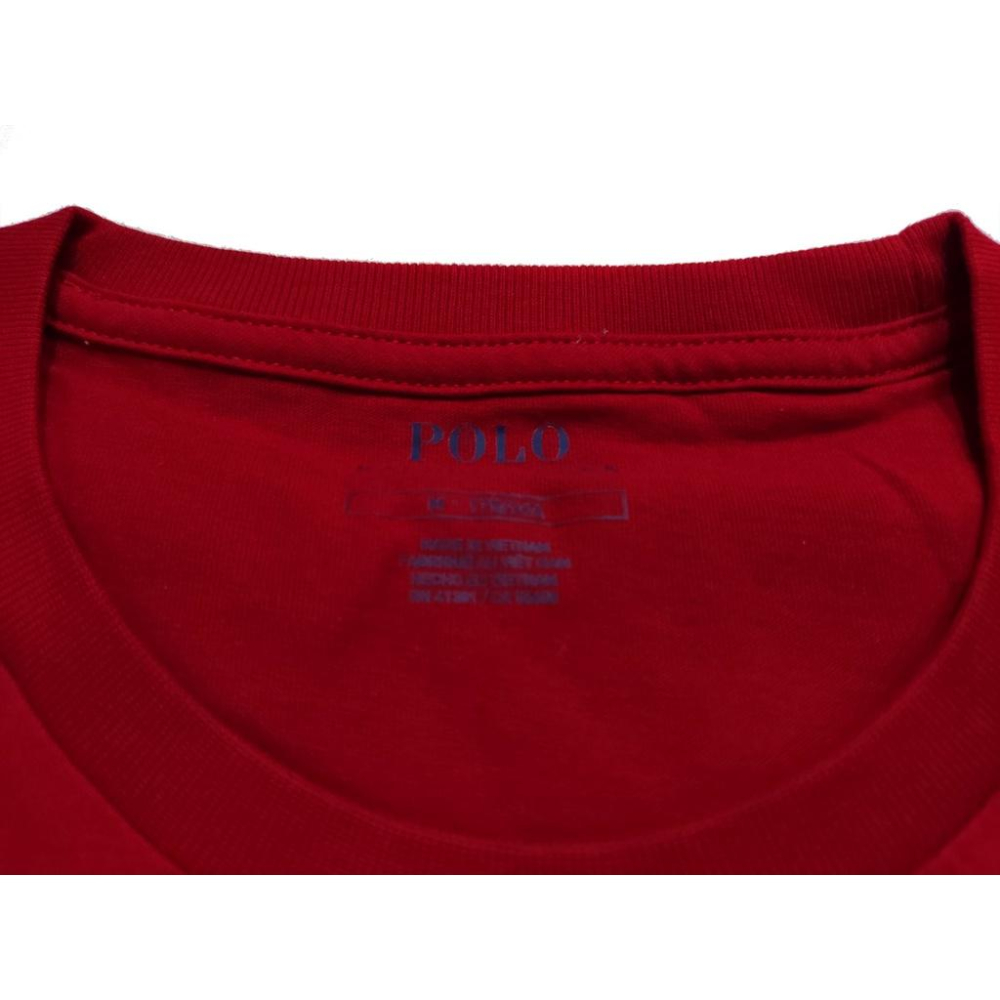 【POLO Ralph Lauren】正品成人版 刺繡 深藍 小馬標 男士 圓領 紅色 舒適 短袖 棉T 潮T恤M號賠售-細節圖6