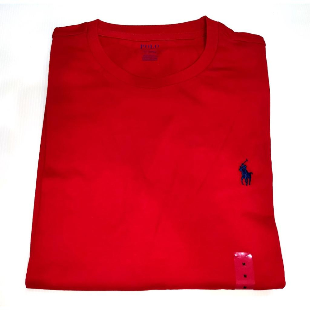 【POLO Ralph Lauren】正品成人版 刺繡 深藍 小馬標 男士 圓領 紅色 舒適 短袖 棉T 潮T恤M號賠售-細節圖7