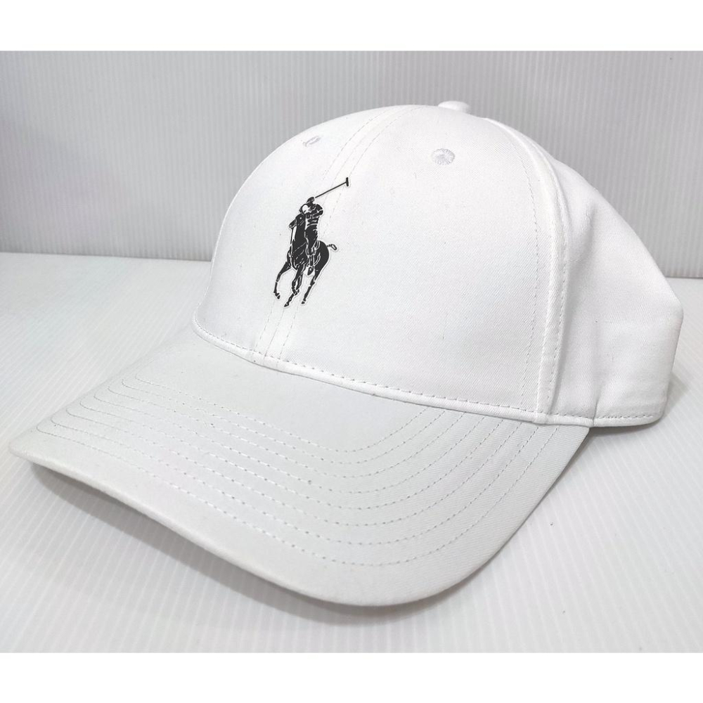 賠售【Ralph Lauren】正品Polo 大馬 成人棒球帽 RL老帽 配件 素色鴨舌帽 白色 高爾夫球帽 可調整帽帶-細節圖2