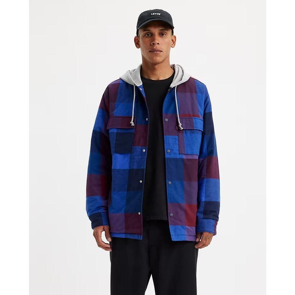 【S-XXL號】美國Levis HOODED WORKER OVERSHIRT法蘭絨 鋪棉裡 連帽襯衫外套 重磅工裝款-細節圖9