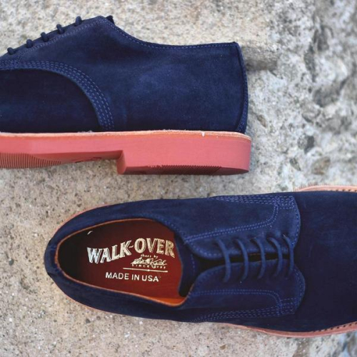 【MADE IN USA 】美國製 WALK-OVER 藍色麂皮Vibram大底手工綁帶 皮鞋 休閒鞋 德比鞋10.5