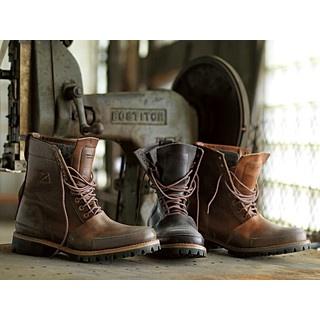 【TIMBERLAND】全手工頂級Boot Company Vibram黃金大底 皮革拼接帆布短靴 套靴 騎士靴9M賠售-細節圖7